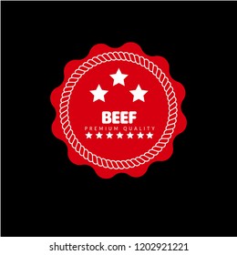 Beef premium quality badge. premium quality package label. vintage stamp. designed for butcher shop