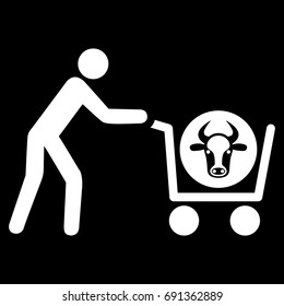 Beef Purchase vector icon. Flat white symbol. Pictogram is isolated on a black background. Designed for web and software interfaces.