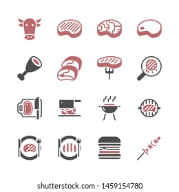 Beef related in glyph icon set.Vector illustration
