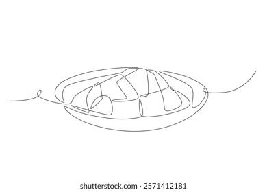 Beef rendang concept one-line drawing