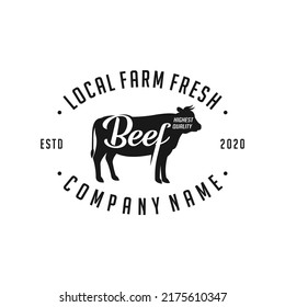 beef restaurant logo with hipster concept