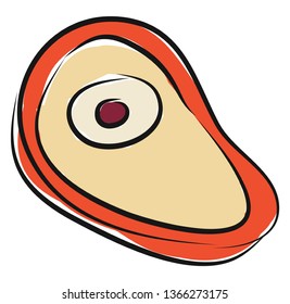 Beef rib-eye illustration vector on white background