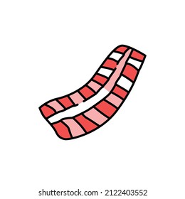 Beef ribs color line icon. Cutting meat. Pictogram for web page, mobile app, promo.
