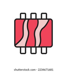 Beef Ribs Icon Vector Illustration