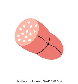 Beef sausage. Butchery sausages menu. Vector illustration.