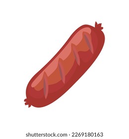 beef sausage design over white