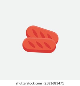 Beef sausage icon flat vector design