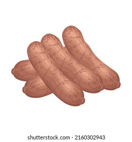 beef sausages vector kitchen restaurant barbeque element meat meal food fat roasted grill hot menu