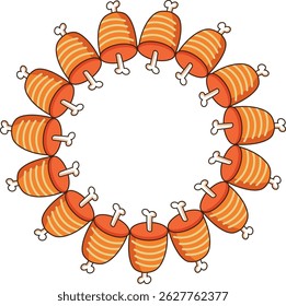 pernil de carne, carne, ilustração, clipart, para fundos, texturas, círculo, quadro