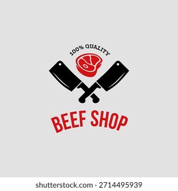 Vector de logotipo de ilustración de tienda de carne