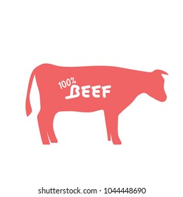 Beef silhouette isolated on white