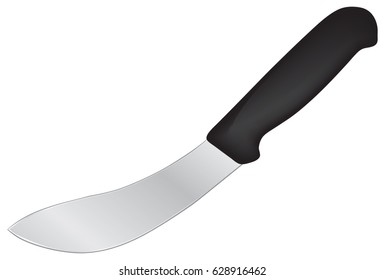 Beef Skinning - Knife for cutting beef. Vector illustration.