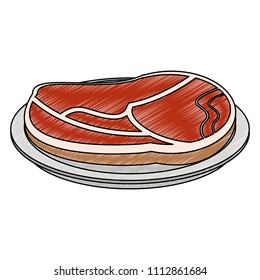 Beef steak food scribble