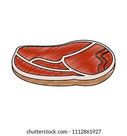 Beef steak food scribble