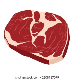beef steak, steak, fresh meat, pork chops, vector illustration in flat style.