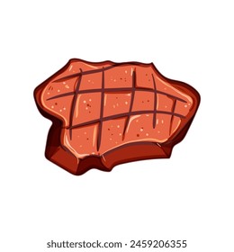 beef steak grill cartoon. bbq food, barbecue rosemary, smoke braai beef steak grill sign. isolated symbol vector illustration