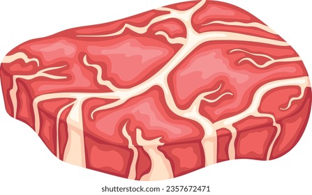 Beef steak icon. Cartoon raw meat cut