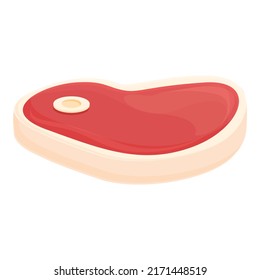 Beef steak icon cartoon vector. Meat food. Raw ham