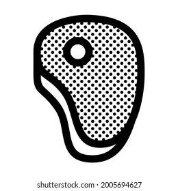 Rindfleisch Steak. Symbol gefüllt mit Punkten.