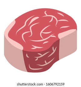 Beef steak icon. Isometric of beef steak vector icon for web design isolated on white background