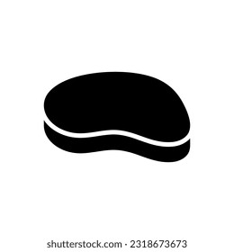 Beef steak icon, logo isolated on white background