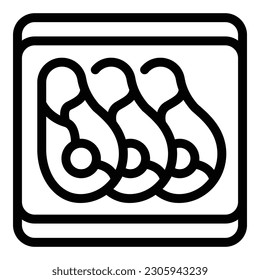 Beef steak icon outline vector. Food bag. Seal pack
