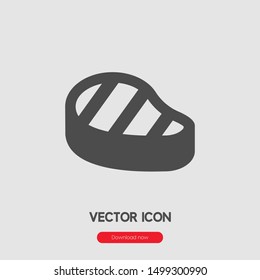 Beef steak icon vector. Steak symbol. Linear style sign for mobile concept and web design. Beef steak symbol illustration. Pixel vector graphics - Vector.