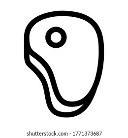 Beef Steak. Line Icon With Different Color Background.