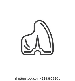Beef steak line icon. linear style sign for mobile concept and web design. T-bone steak outline vector icon. Symbol, logo illustration. Vector graphics