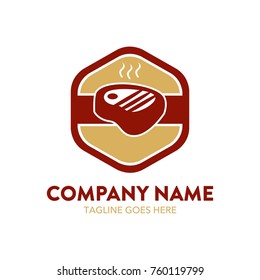 beef steak logo. unique. vector. editable