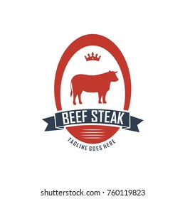 beef steak logo. unique. vector. editable
