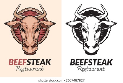 Beef Steak Logo Vector Illustration