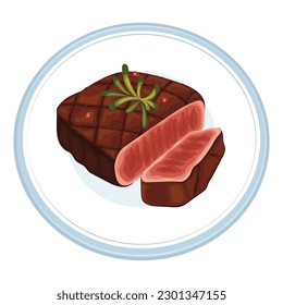 Carne de carne de vacuno Vector de alimentos Ilustración