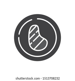 Beef steak on a plate icon. flat simple pictogram. Meat Steak vector illustration