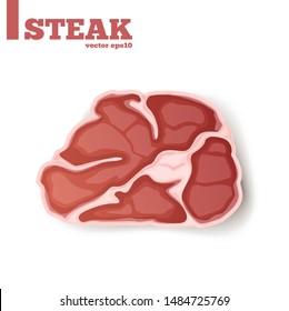 Beef steak on white background.Vector clipart eps 10 for your design