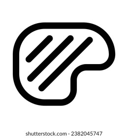 Beef steak in outline icon. Barbecue, bbq, delicious food, meat