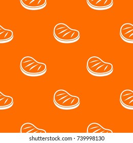 Beef steak pattern repeat seamless in orange color for any design. Vector geometric illustration