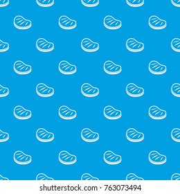 Beef steak pattern repeat seamless in blue color for any design. Vector geometric illustration