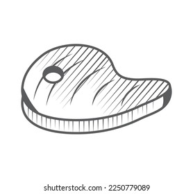 beef steak sketch icon isolated