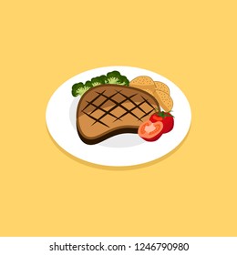Beef Steak Vector Illustration