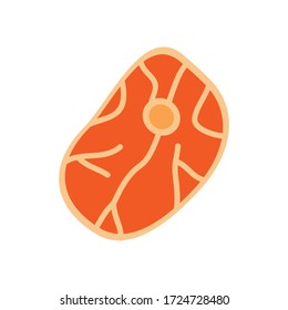 Beef steak vector illustration icon. Raw meat, t-bone steak drawing. Isolated.