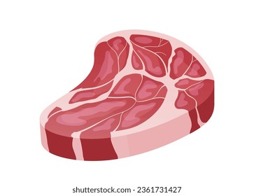 Ilustración vectorial del filete de ternera sobre fondo blanco.
