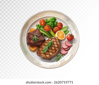 Aquarela de Bife Bife Bife. Ilustração de clipart de vetor