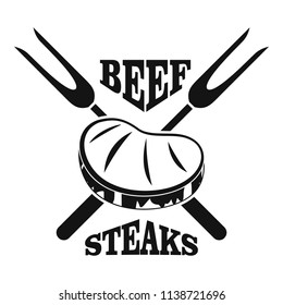 Beef steaks logo. Simple illustration of beef steaks vector logo for web design isolated on white background