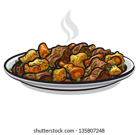 beef stew with steamy vegetables