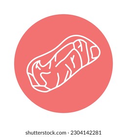 Beef striploin color line icon. Cutting meat. Pictogram for web page, mobile app, promo.