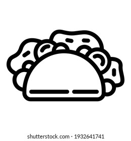 Beef Taco Icon. Outline Beef Taco Vector Icon For Web Design Isolated On White Background