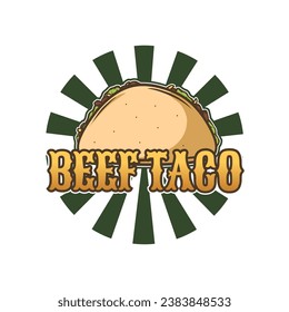 beef taco logo template for restaurant