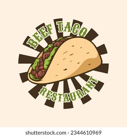 beef tacos logo template for restaurant and other uses