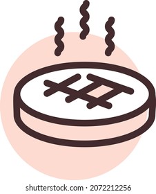 Tartar de carne, ilustración, vector, sobre un fondo blanco.